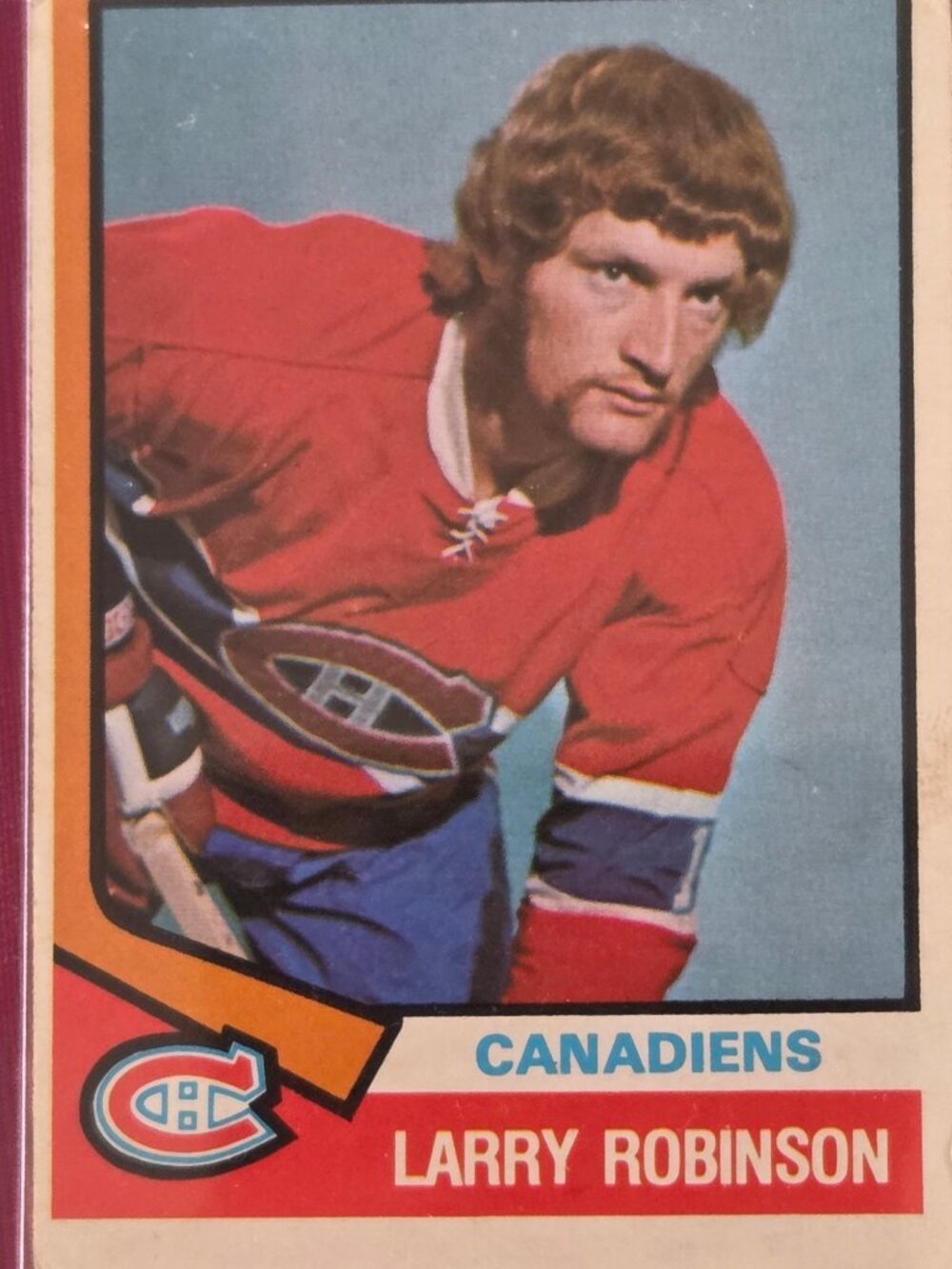 RARE, VINTAGE, 1974 OPEE CHEE, LARRY ROBINSON, MONTREAL CANADIENS HOCKEY CARD!!!